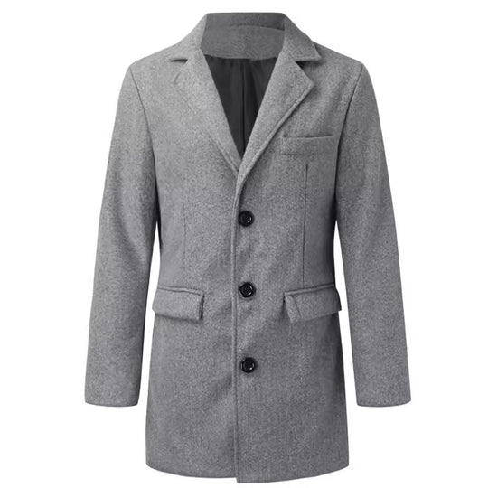 Herren Taillierter Wollmix-Übergangsmantel mit Zwei-Knopf-Leiste und Pattentaschen Shop Nory