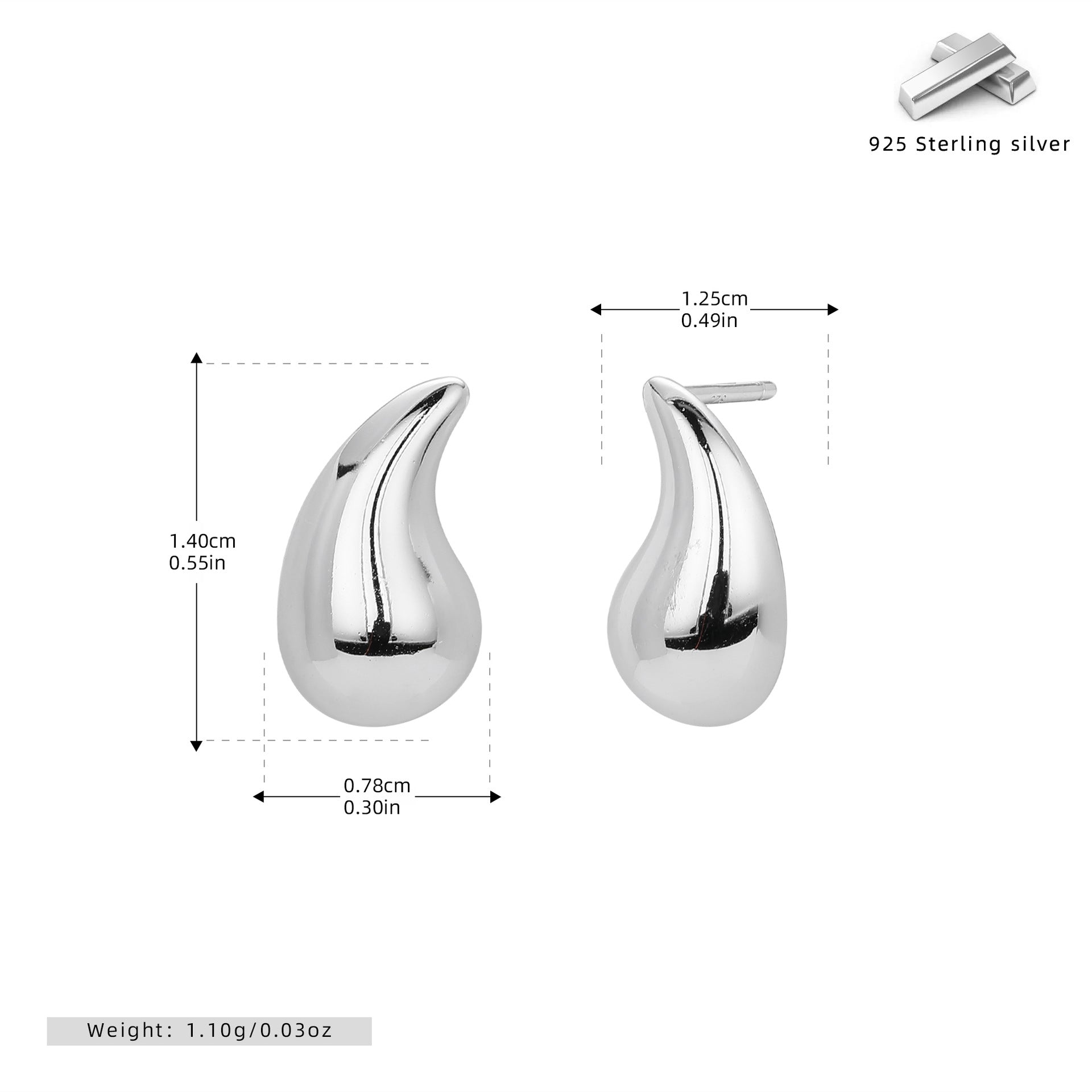 Damen Ohrhänger im zeitgenössischen Tropfen-Design aus 925 Sterling Silber Shop Nory
