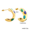 Damen Creolen mit farbigen Halbedelsteinen und elegantem Goldüberzug Shop Nory