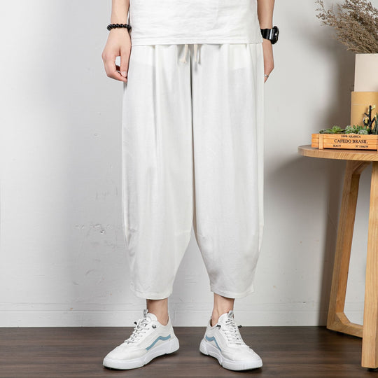 Herren Lässige Palazzo-Hose mit Kordelzug und konischem Knöchelabschluss Shop Nory