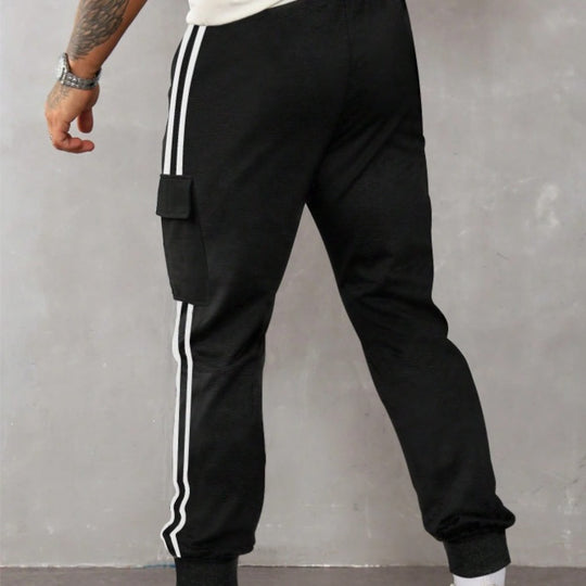 Herren Utility-Jogginghose mit aufgesetzter Känguru-Tasche und breiten Kordeln Shop Nory