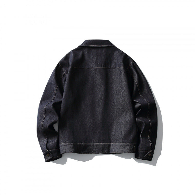 Herren Boxy-Denimjacke im Worker-Stil mit durchgehendem Reißverschluss und Brusttasche Shop Nory