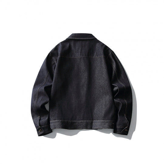 Herren Boxy-Denimjacke im Worker-Stil mit durchgehendem Reißverschluss und Brusttasche Shop Nory