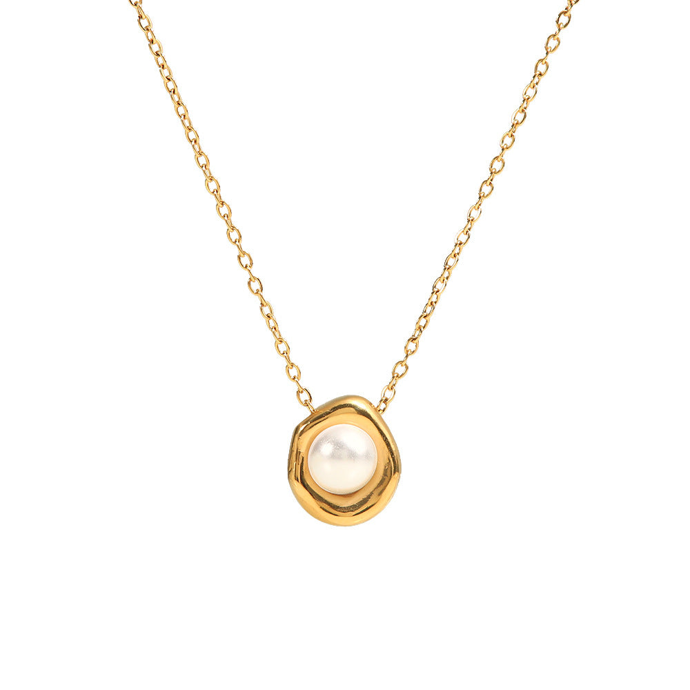 Damen Halskette mit einzigartigem Perlenanhänger und verstellbarem Edelstahlverschluss Shop Nory