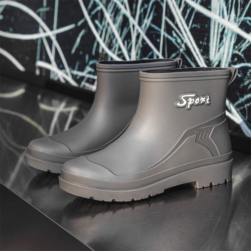Herren Kurze wasserdichte Regenstiefelette mit Kordelverschluss und profiliertem Outdoor-Sohlendesign Shop Nory