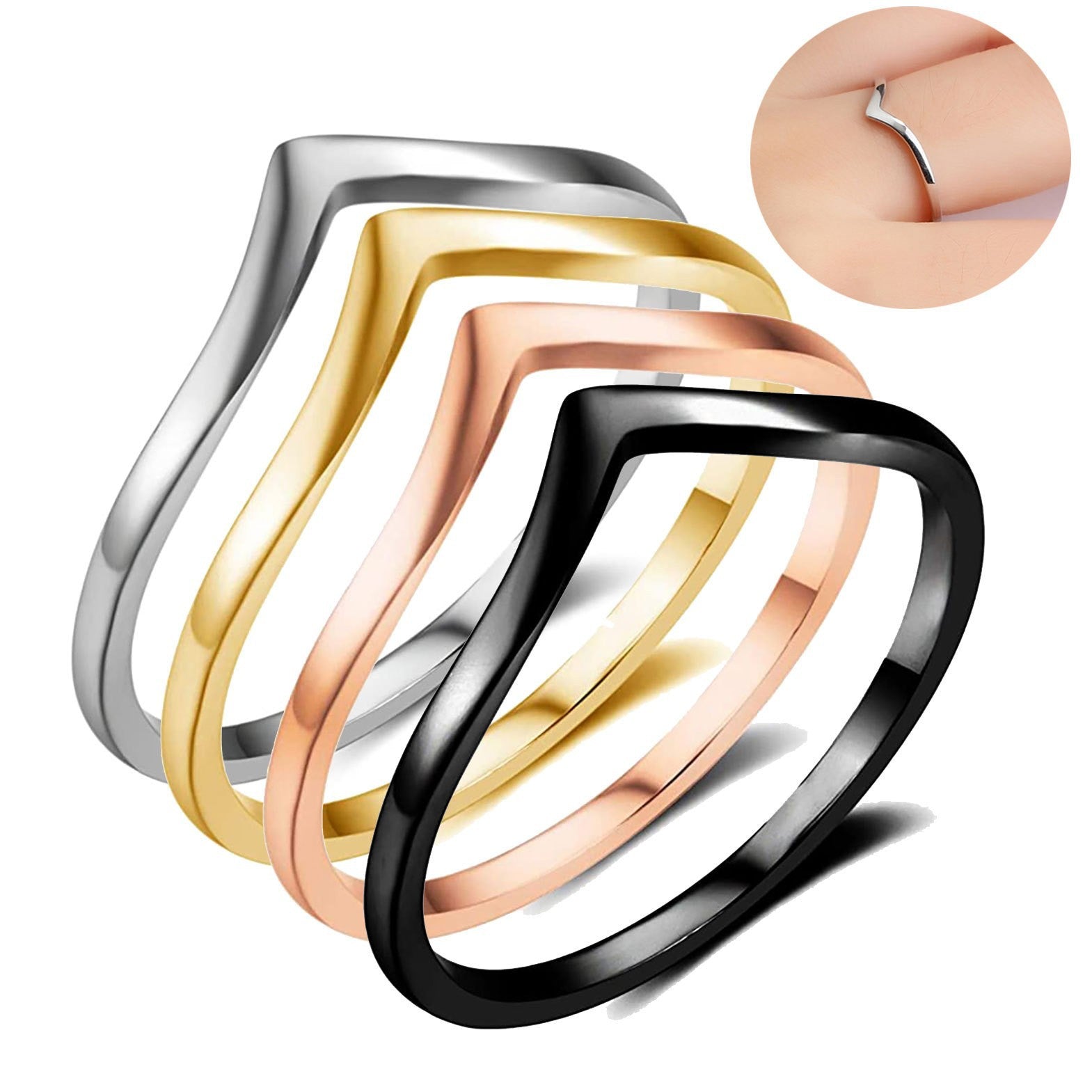 Damen Ring mit geschwungenem, minimalistischen Design Shop Nory