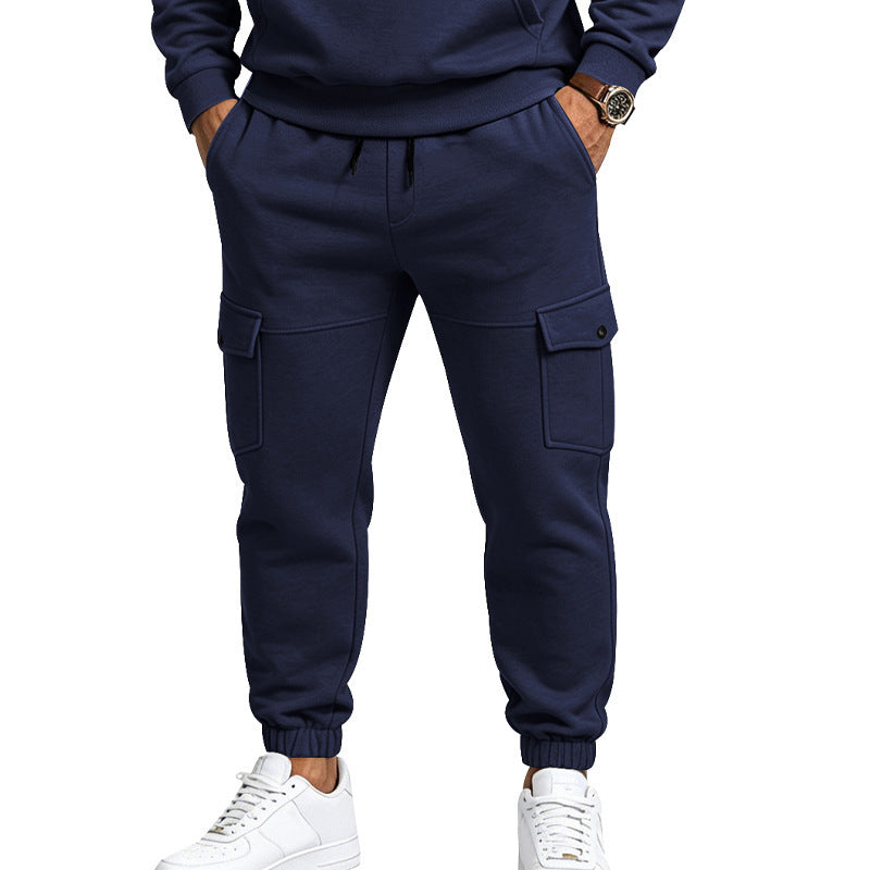 Herren Cargo-Jogginghose mit seitlichen Klappentaschen, Kordelzug und Elastischen Bündchen Shop Nory