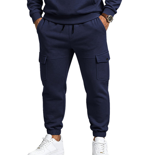 Herren Cargo-Jogginghose mit seitlichen Klappentaschen, Kordelzug und Elastischen Bündchen Shop Nory