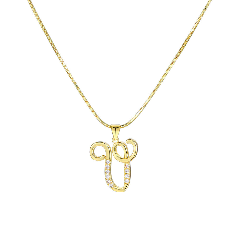 Damen Halskette mit funkelndem Y-Anhänger und eleganter Feingold-Oberfläche Shop Nory