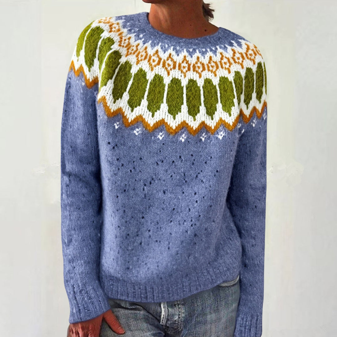 Damen nan Norwegerpullover aus Wollmix mit Rundhalsausschnitt und traditionellem Fair-Isle-Yoke Shop Nory