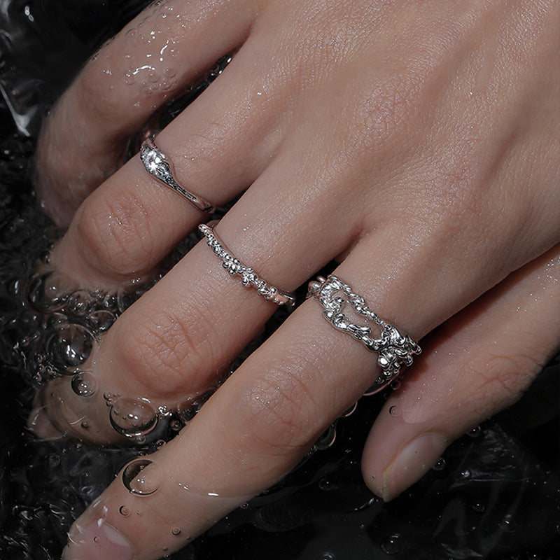 Damen Offener Ring mit kunstvollem Design und funkelndem Kristall Shop Nory
