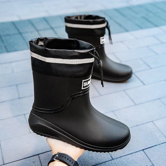 Damen Kurzschaftige Regenstiefeletten mit verstellbarem Zugband und reflektierendem Saum Shop Nory
