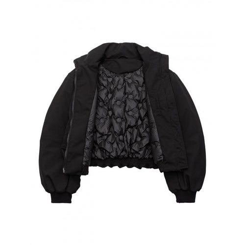 Unisex Boxy wattierte Bomberjacke mit hohem Stehkragen und aufgesetzten Pattentaschen Shop Nory