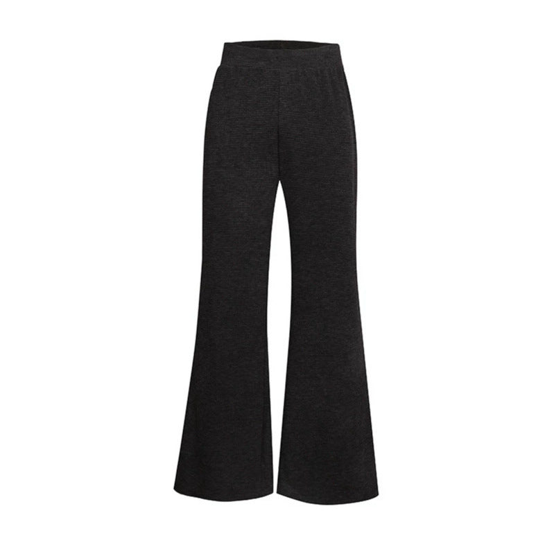 Damen Weite Flared Strickhose mit hohem Bund und ausgestelltem Bein Shop Nory