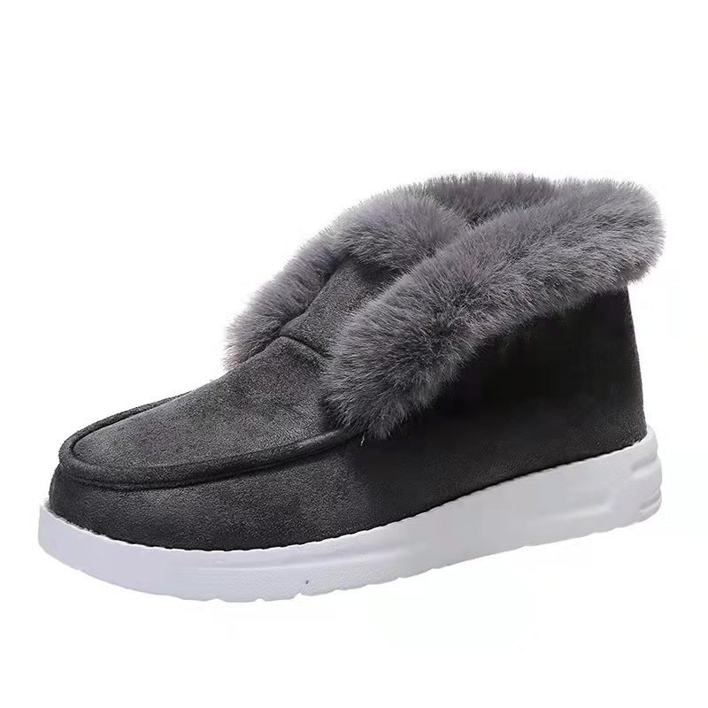 Damen Gefütterte Kurzstiefel‑Hausschuhe mit Kunstfellrand und leichter Gummisohle Shop Nory