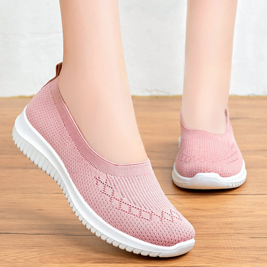 Damen nan nahtloser Strick-Ballerina-Slip mit sockenähnlichem Schaft, elastischem Einstieg und dämpfender Leichtlaufsohle Shop Nory