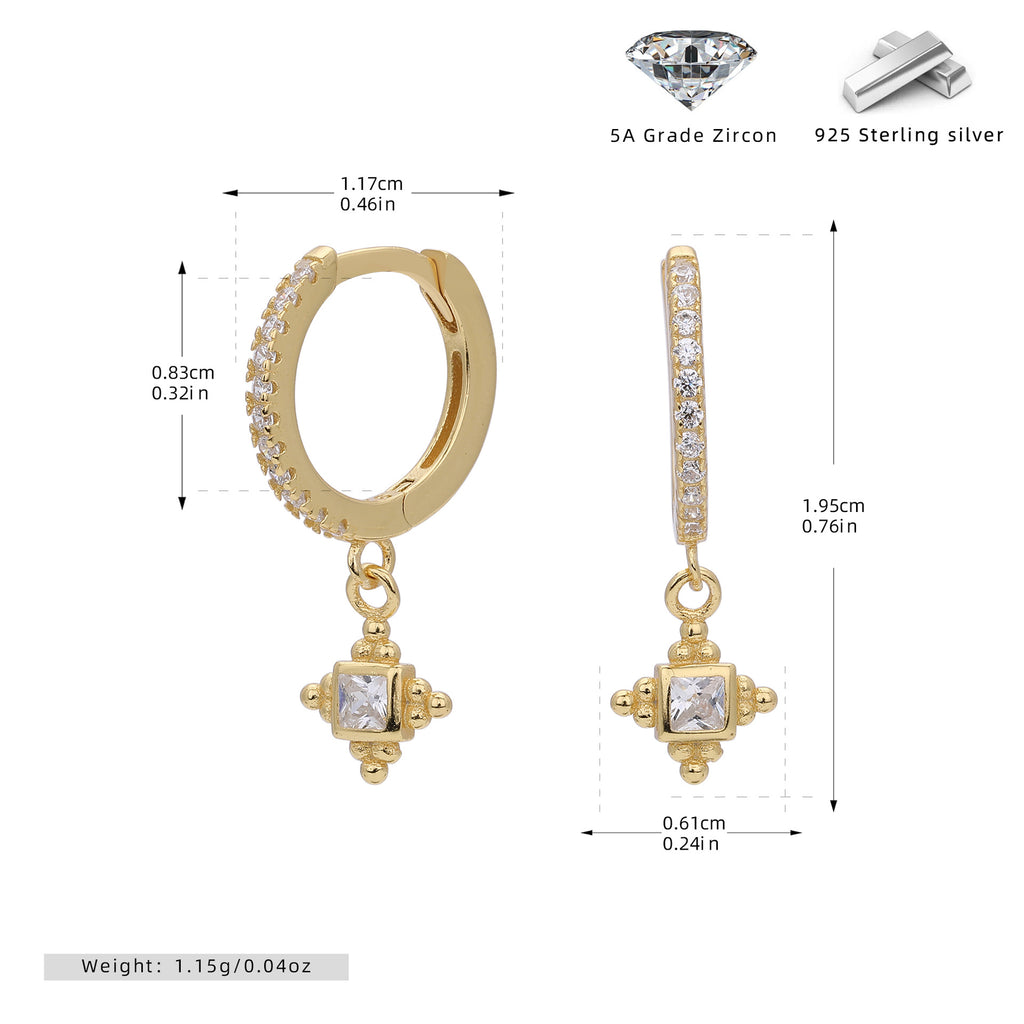 Damen Ohrhänger mit funkelnden Zirkon-Anhängern aus hochwertigem 925 Sterling Silber Shop Nory