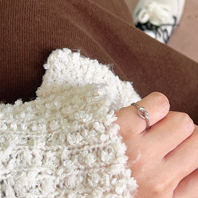 Damen Offener Silberring mit kreativem Knoten-Design Shop Nory