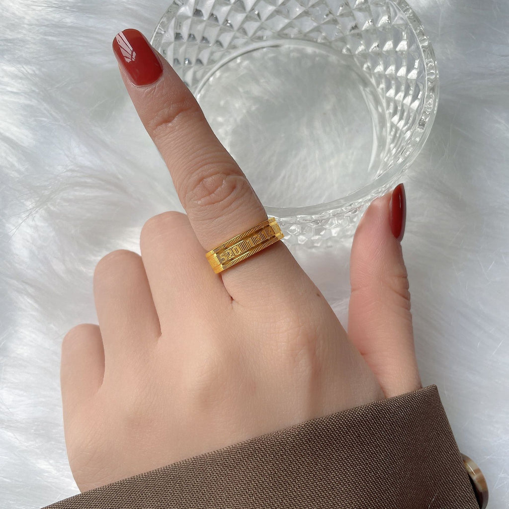 Damenring mit einzigartigem graviertem Design Shop Nory