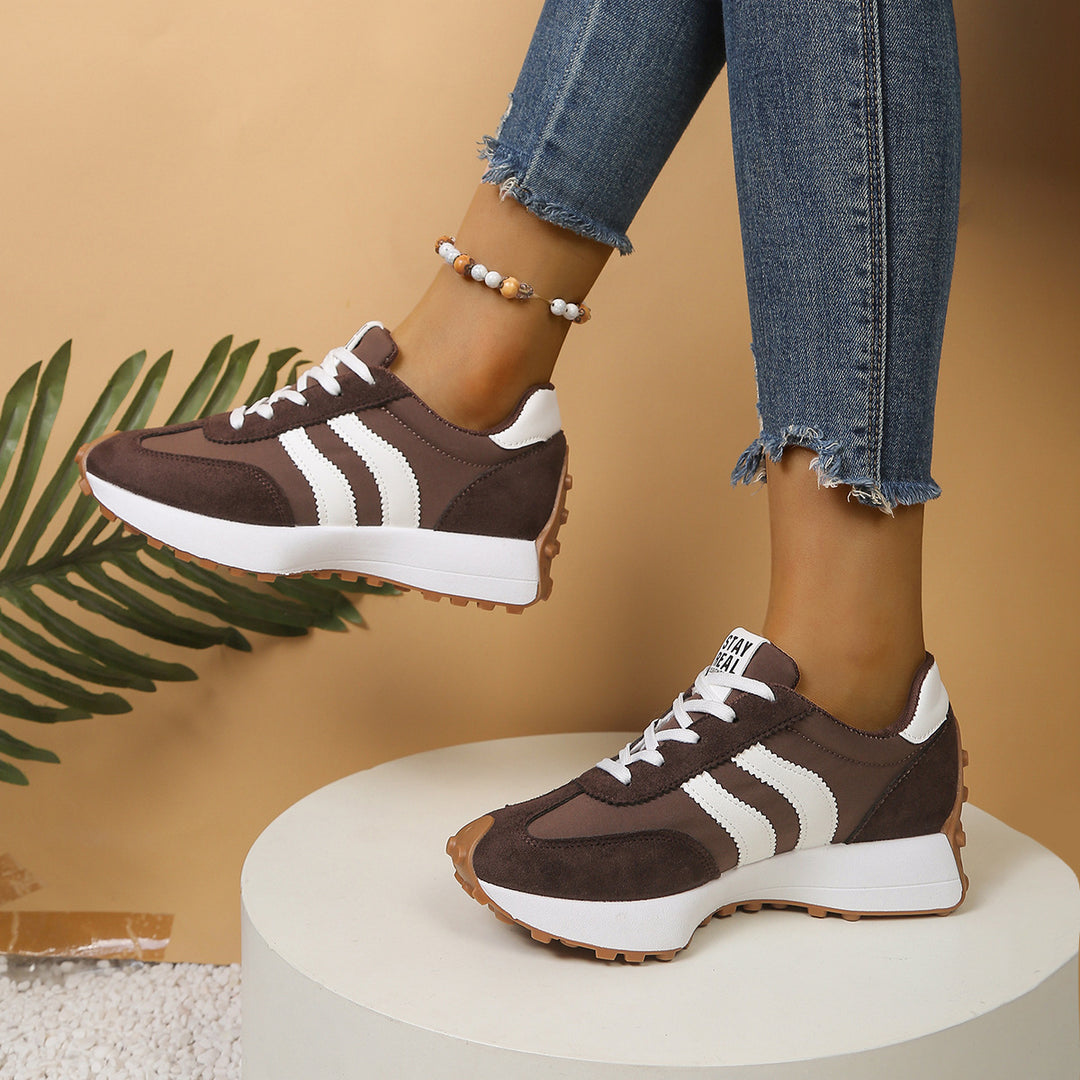 Damen Retro-Plateau-Sneaker mit Velours- und Mesh-Mix Shop Nory