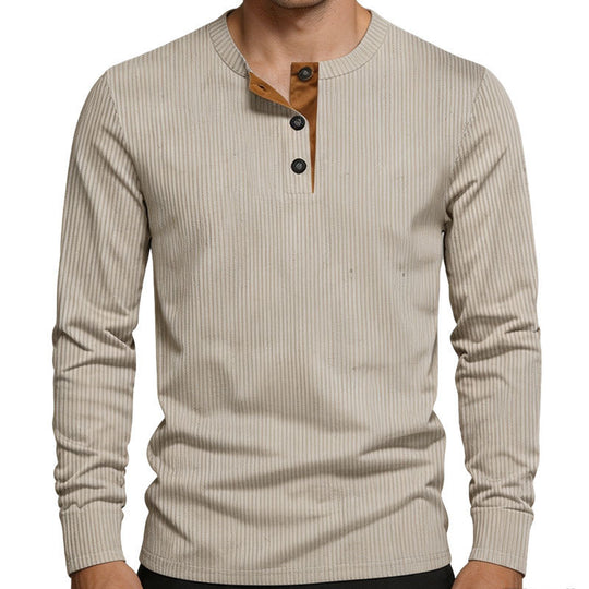 Herren Thermo-Ripp-Langarm-Henleyshirt mit Knopfleiste Shop Nory
