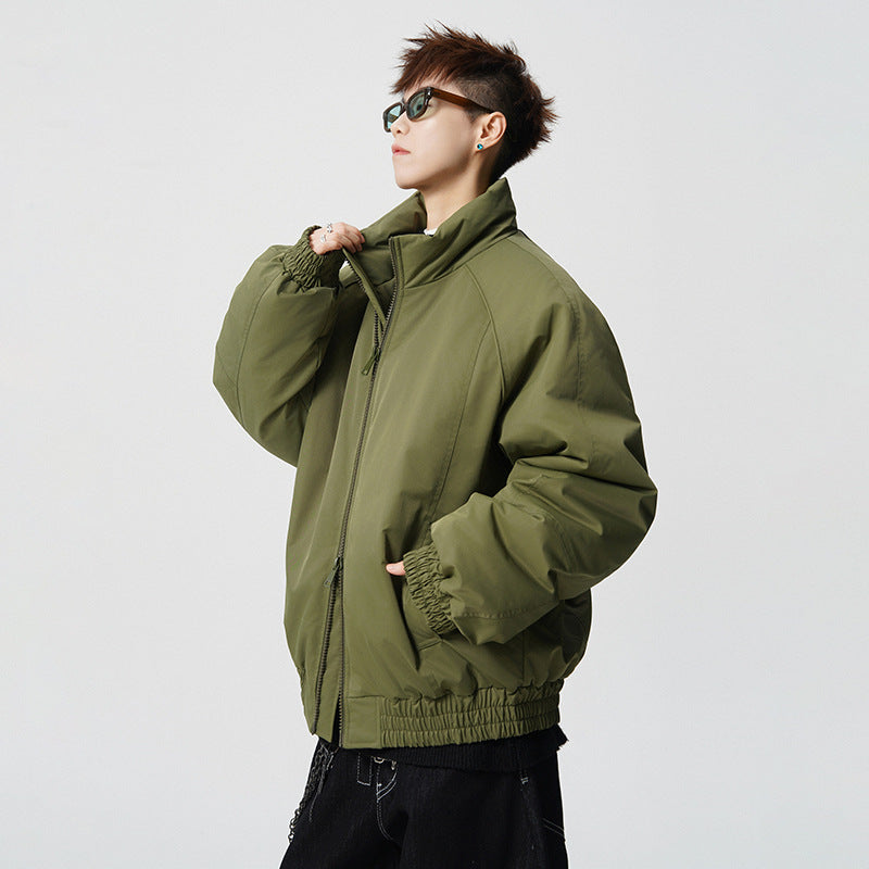 Herren Oversized Windjacke mit Stehkragen und elastischen Bündchen Shop Nory