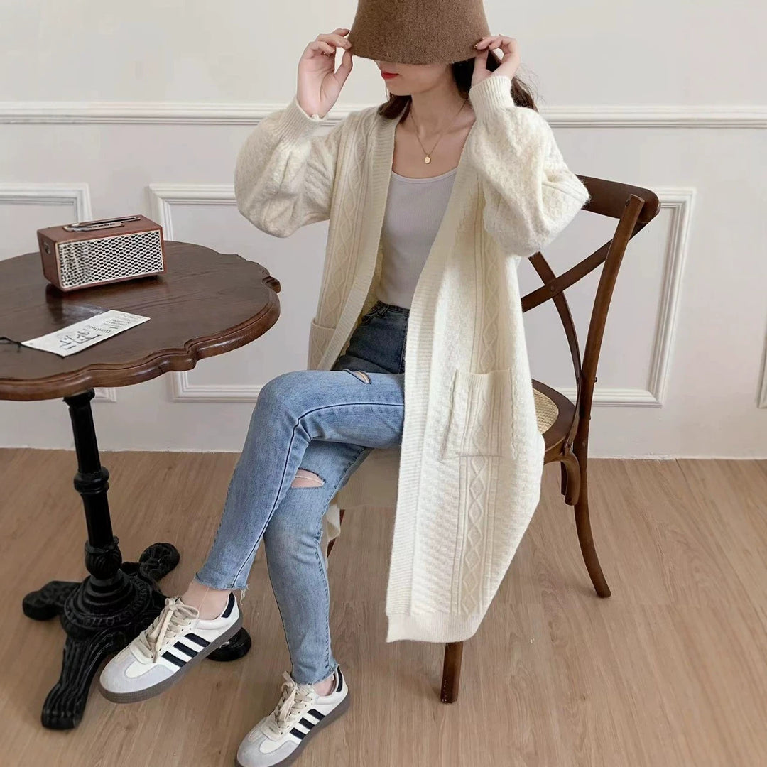 Damen Kuschelige Strickjacke mit Kabelmuster Shop Nory