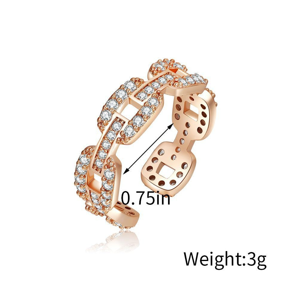Damen eleganter und funkelnder Ring mit Kristallverzierung Shop Nory