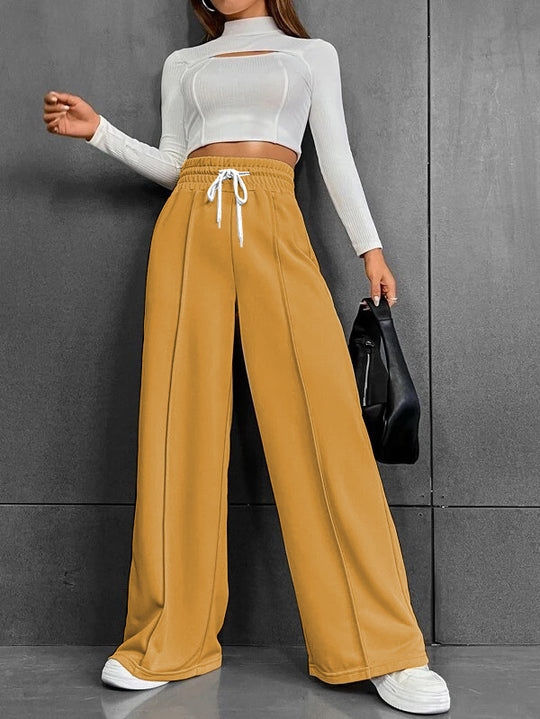 Damen Weite High-Waist Jogginghose mit Bügelfalte Shop Nory
