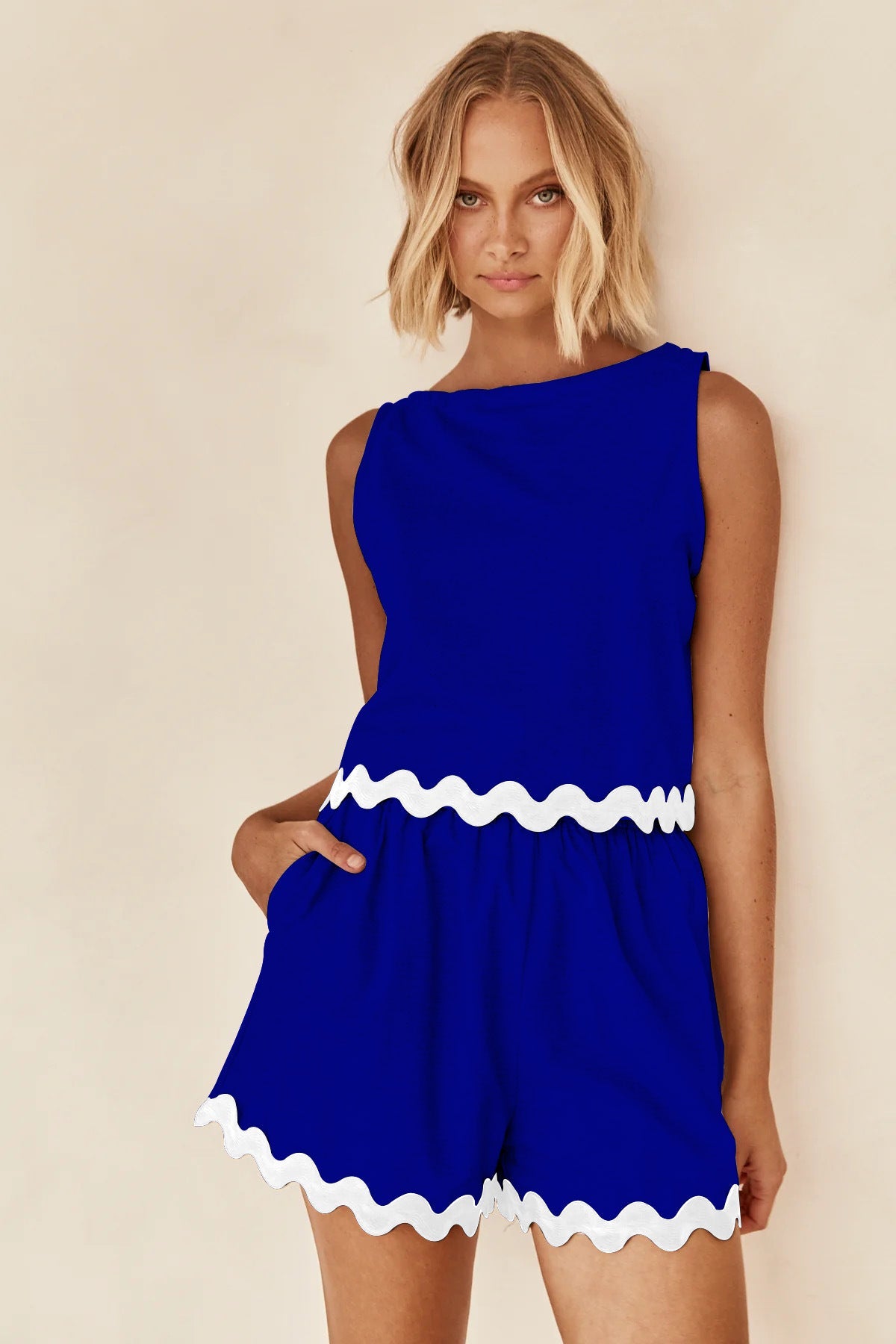 Damen Zweiteiler Set mit schickem Top und luftigen Shorts