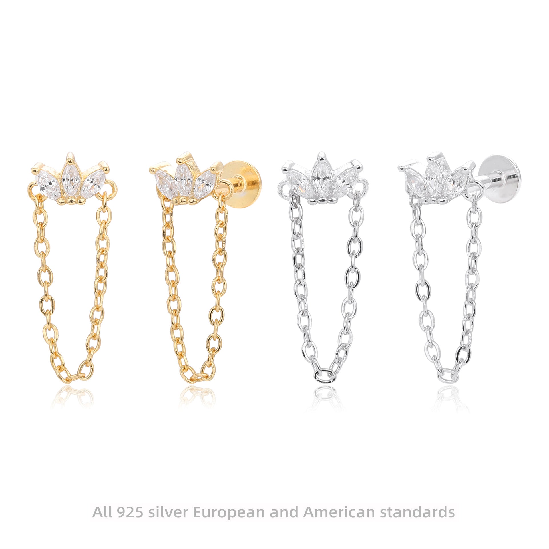 Damen Ohrhänger mit elegantem Anhänger aus 925 Sterling Silber und funkelndem Zirkon Shop Nory