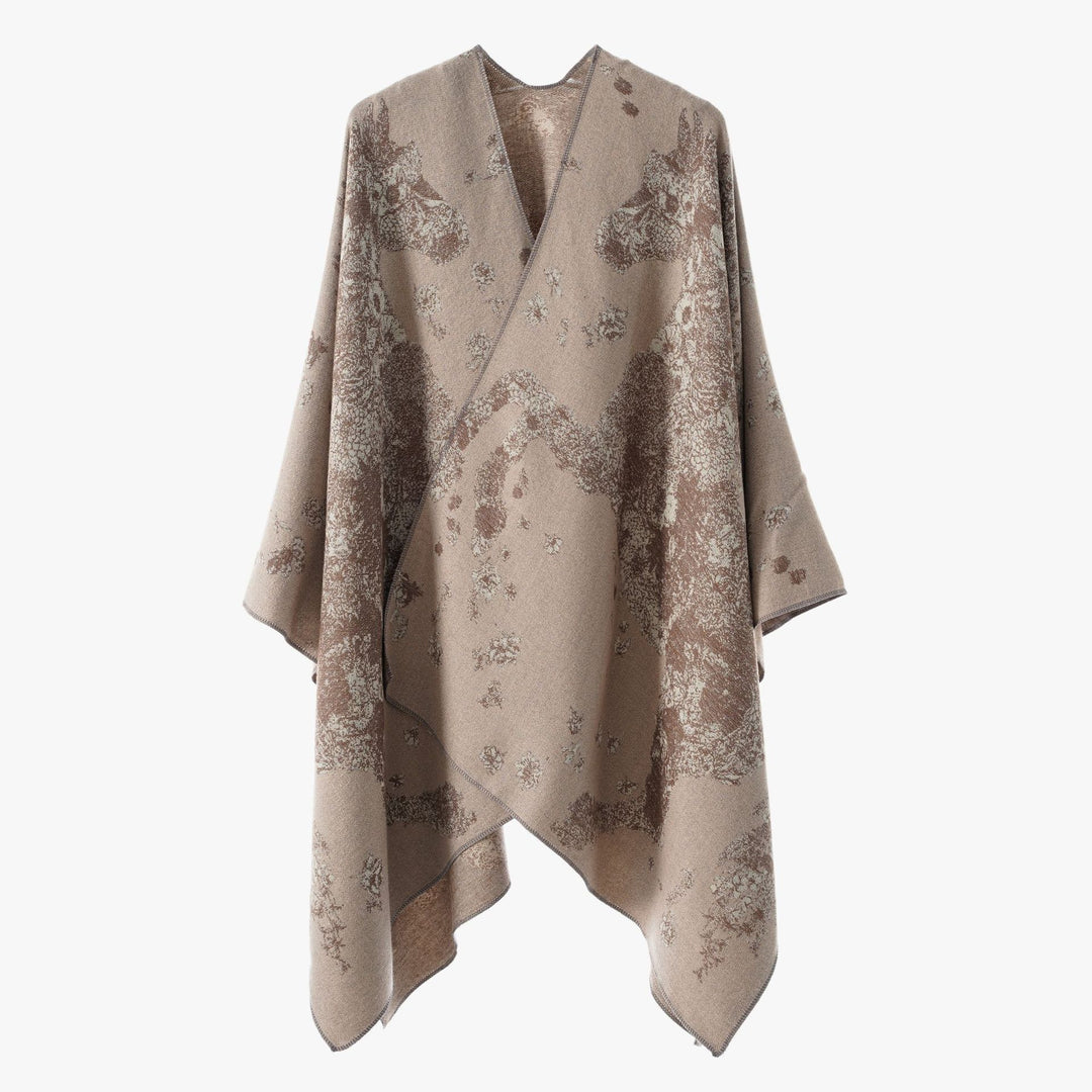 Damen Oversize-Wickelponcho im Kimono-Fall mit feinem Jacquardgewebe Shop Nory