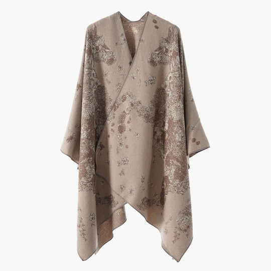 Damen Oversize-Wickelponcho im Kimono-Fall mit feinem Jacquardgewebe Shop Nory