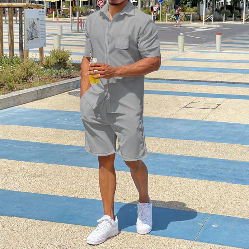 Herren lässiger Kurzoverall mit praktischen Taschen