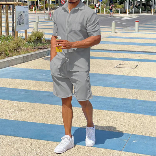 Herren lässiger Kurzoverall mit praktischen Taschen