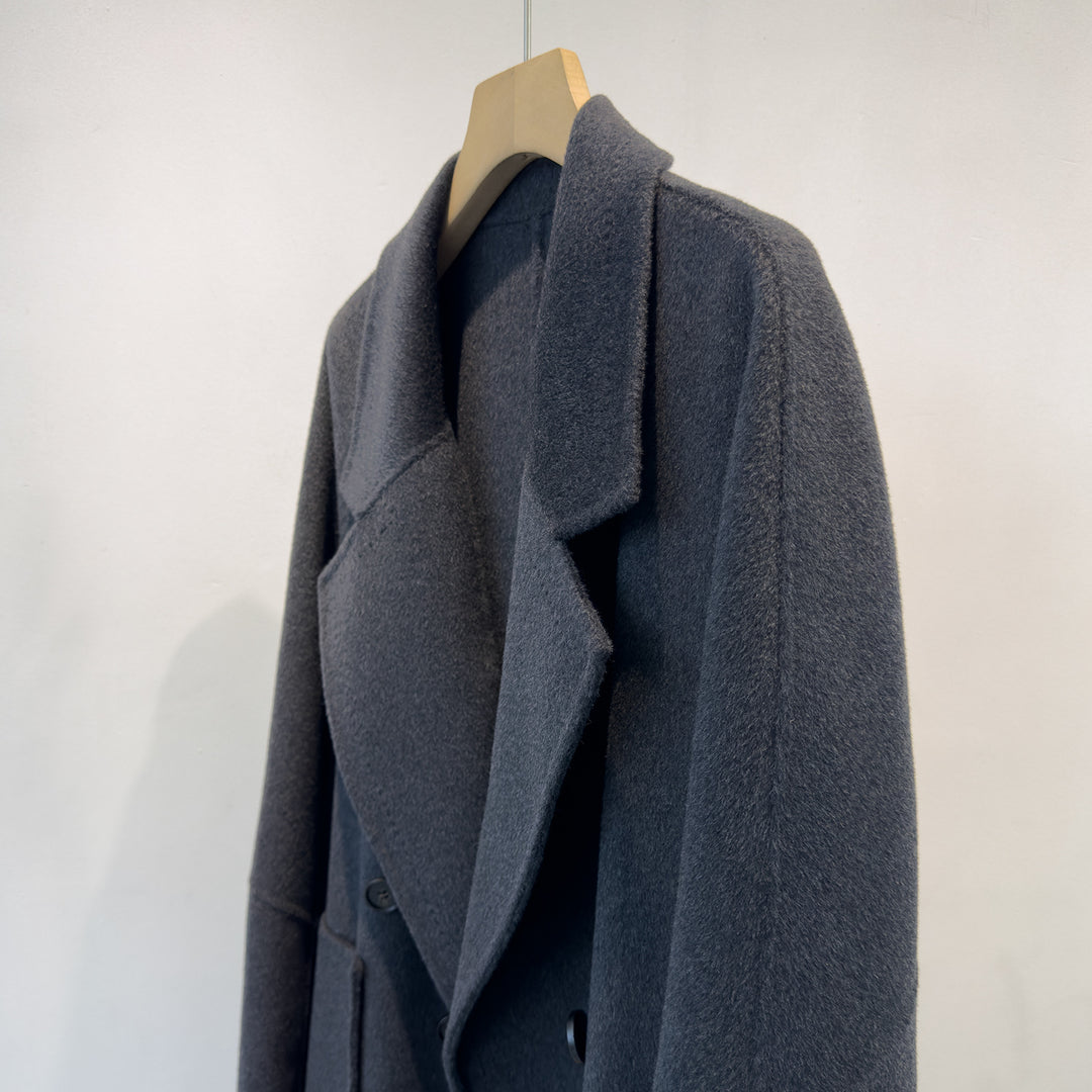 Damen Maßgeschneiderter Doppelreihiger Wollmischung Mantel Shop Nory
