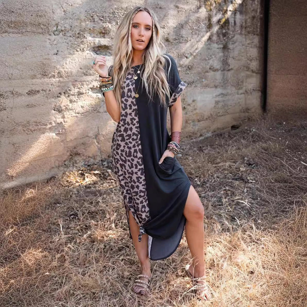 Damen Freizeitkleid im trendigen Leopardenmuster Shopnory
