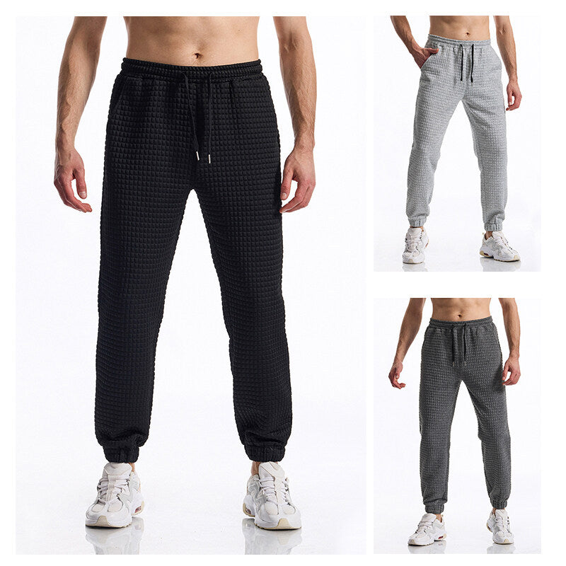 Herren Strukturierte Waffel-Jogginghose mit elastischem Bund und schmal zulaufendem Bein Shop Nory