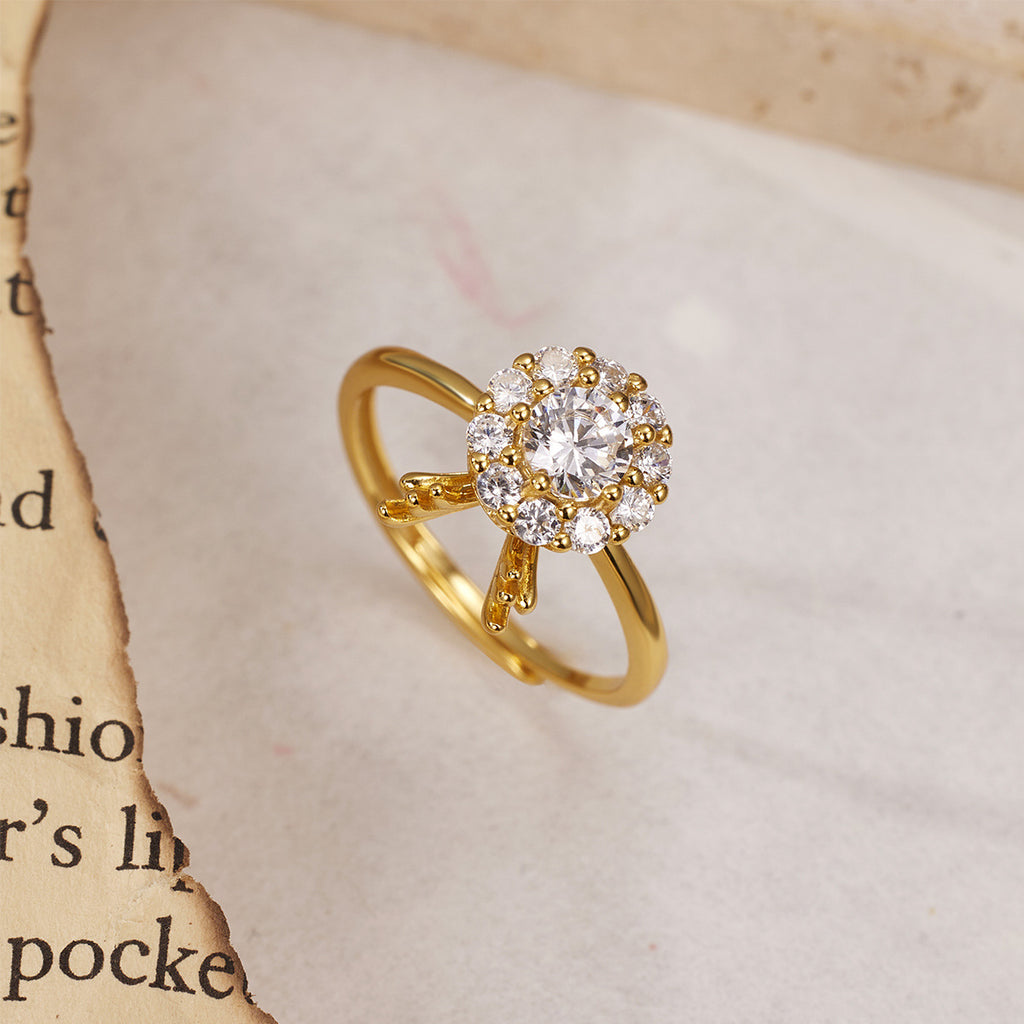 Damen Ring mit luxuriösem Zirkonia-Kristallbesatz Shop Nory