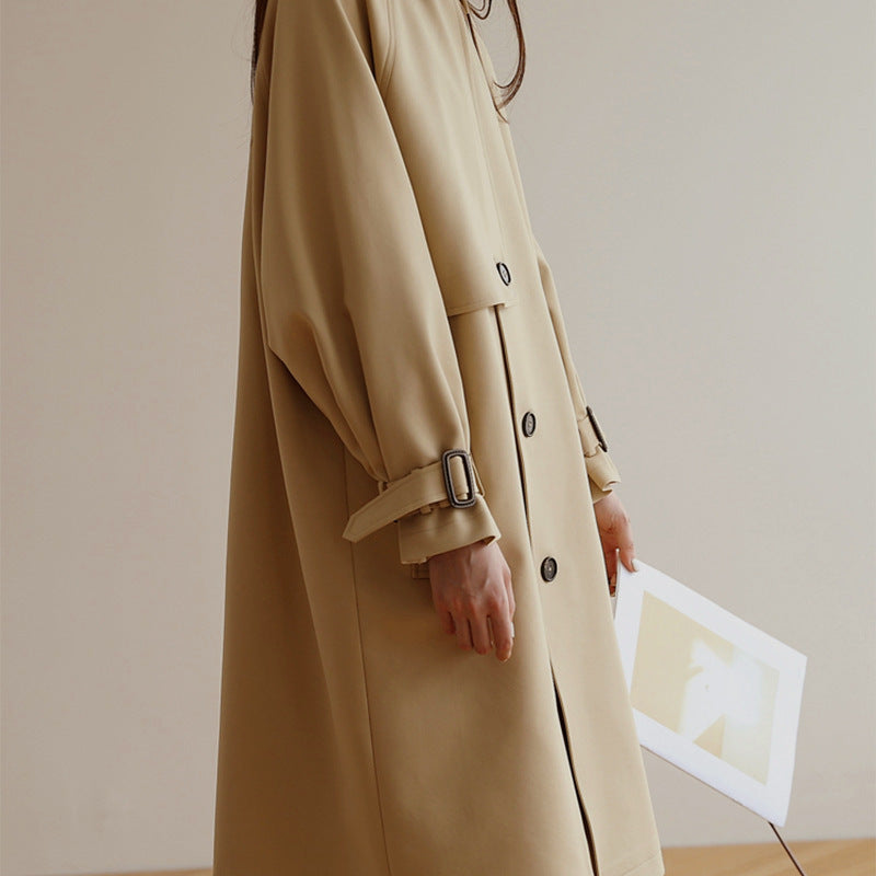 Damen Modische Trenchjacke mit breitem Kragen Shop Nory