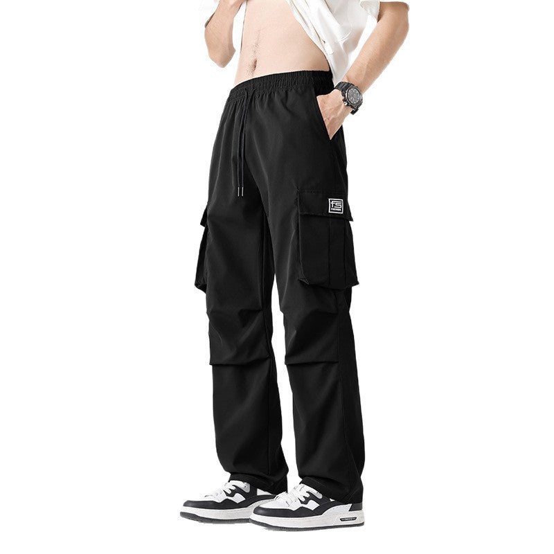 Herren Multifunktionale Cargo-Loungehose mit elastischem Tunnelzugbund, Mehrfachtaschen & verstellbarem Beinabschluss Shop Nory