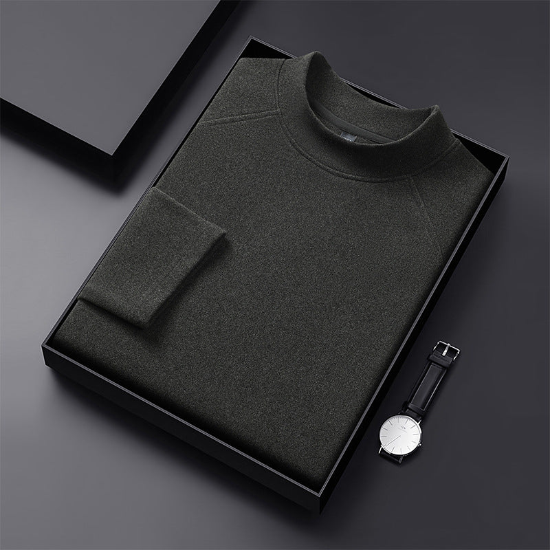Herren Premium-Mockneck-Pullover aus feinem Woll-Mix mit Raglanärmeln Shop Nory