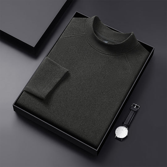 Herren Premium-Mockneck-Pullover aus feinem Woll-Mix mit Raglanärmeln Shop Nory