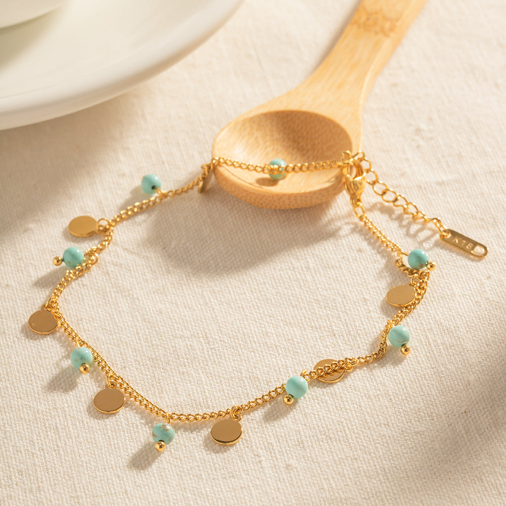 Damen elegantes Armband mit Muschel- und Quarz-Details Shop Nory