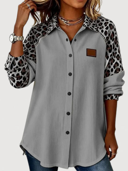 Damen Modisches Langarmshirt mit Animal-Print