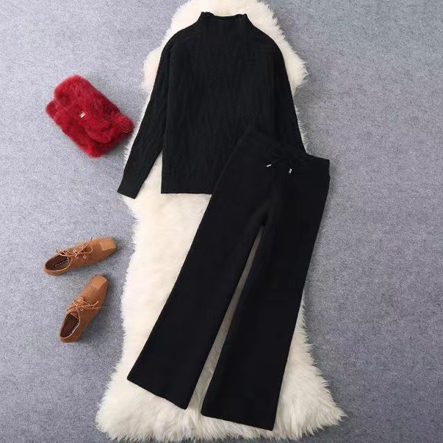 Damen Elegantes Strickoberteil und Hosen-Set Shop Nory