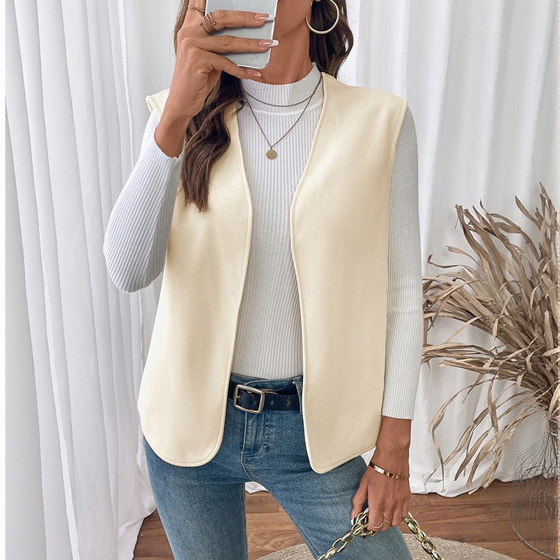 Damen Elegantes ärmelloses Blazer-Oberteil Shop Nory