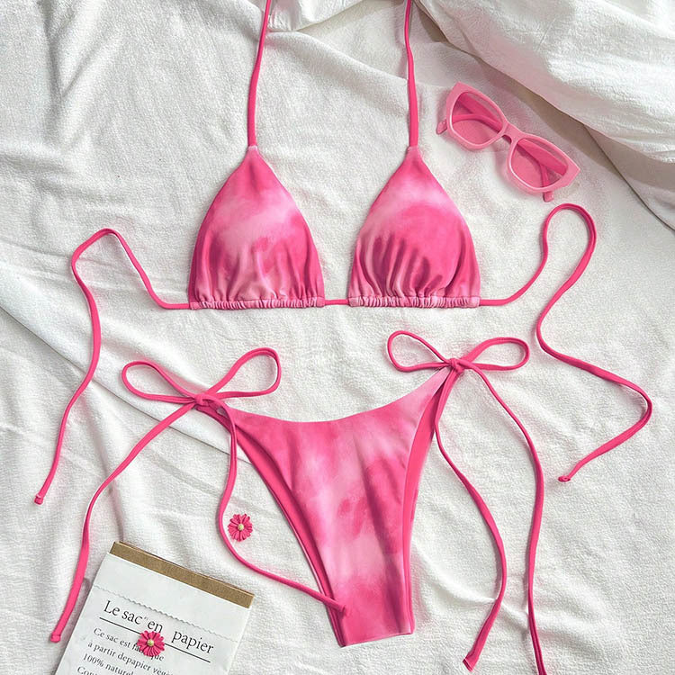 Damen Triangel-Bikini-Set mit elegantem Schnürdetail