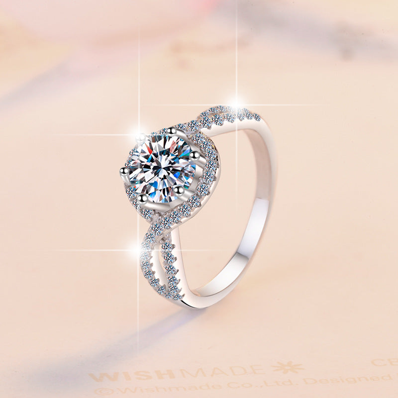 Damenring mit elegantem doppeltem Design und gediegenem Zirkonia-Besatz Shop Nory