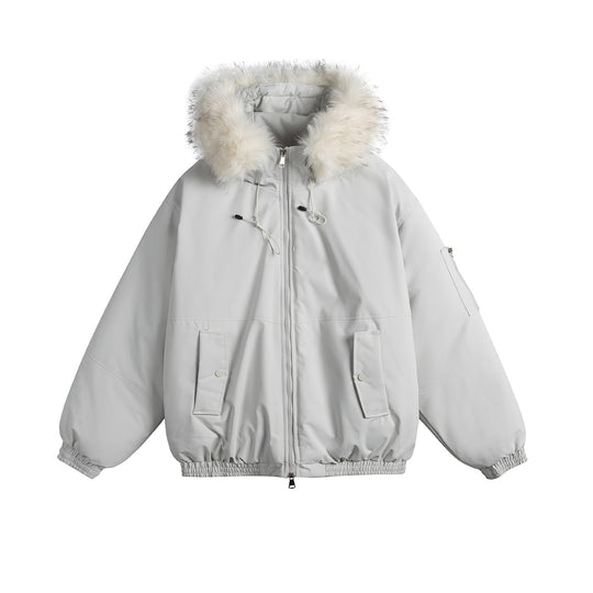 Damen Oversize-Parka im Bomberstil mit abnehmbarer Kunstfellkapuze Shop Nory